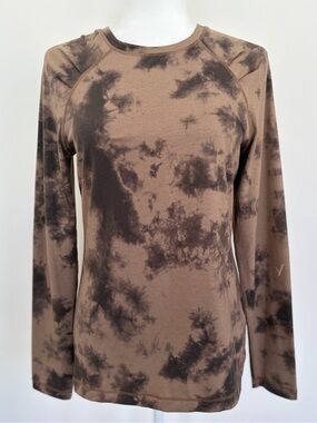 Indyeva Koro Brown Tie Dye Performance Top Long Sleeve Stretch Size Small